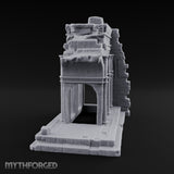 Lintel-Draped Facade-Sheared Temple Gateway Ruins Miniature for Dungeons and Dragons, Pathfinder or other TTRPGs