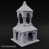 Lion-Carved Arch-Crowned Roadside Shrine Chapel Miniature for Dungeons and Dragons, Pathfinder or other TTRPGs
