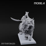 Lion Dog Riding Mounted Thunder Warrior A Miniature for Dungeons and Dragons, Pathfinder or other TTRPGs