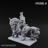 Lion Dog Riding Mounted Thunder Warrior A Miniature for Dungeons and Dragons, Pathfinder or other TTRPGs