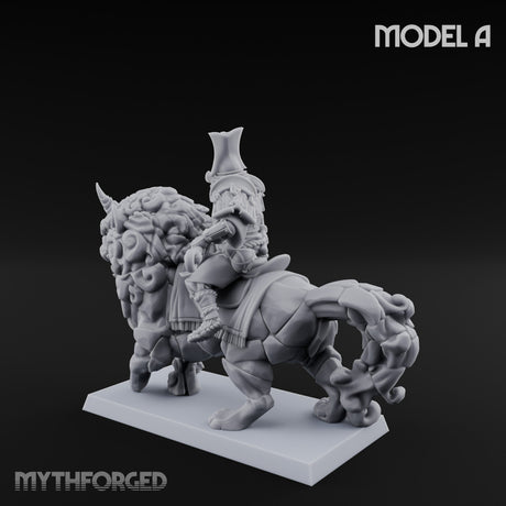 Lion Dog Riding Mounted Thunder Warrior A Miniature for Dungeons and Dragons, Pathfinder or other TTRPGs
