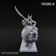 Lion Dog Riding Mounted Thunder Warrior B Miniature for Dungeons and Dragons, Pathfinder or other TTRPGs