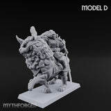 Lion Dog Riding Mounted Thunder Warrior D Miniature for Dungeons and Dragons, Pathfinder or other TTRPGs