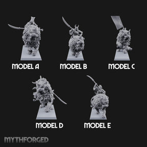 Lion Dog Riding Mounted Thunder Warriors Miniature for Dungeons and Dragons, Pathfinder or other TTRPGs