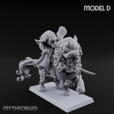 Lion Dog Riding Mounted Thunder Warriors Miniature for Dungeons and Dragons, Pathfinder or other TTRPGs