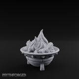 Log-Fueled Diamond-Banded Fire Brazier Miniature for Dungeons and Dragons, Pathfinder or other TTRPGs