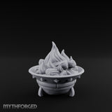 Log-Fueled Diamond-Banded Fire Brazier Miniature for Dungeons and Dragons, Pathfinder or other TTRPGs