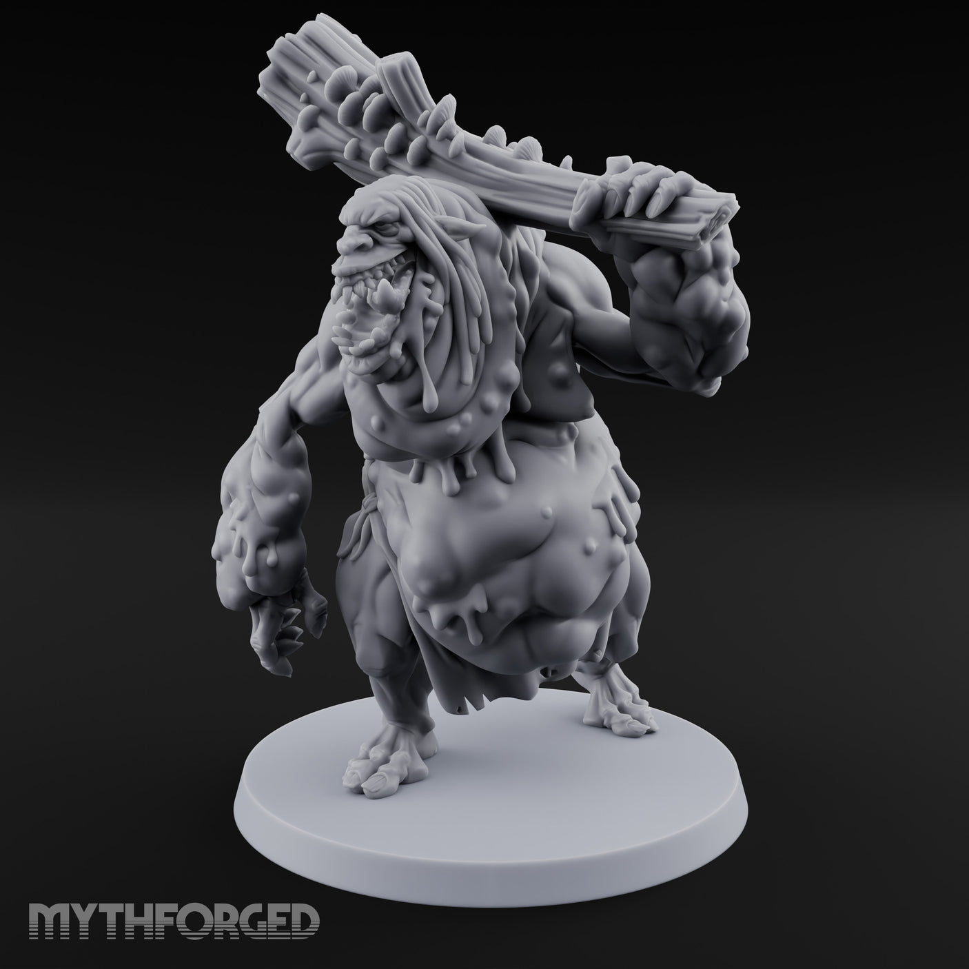 Log Shouldering Venom Troll Miniature for Dungeons and Dragons, Pathfinder or other TTRPGs