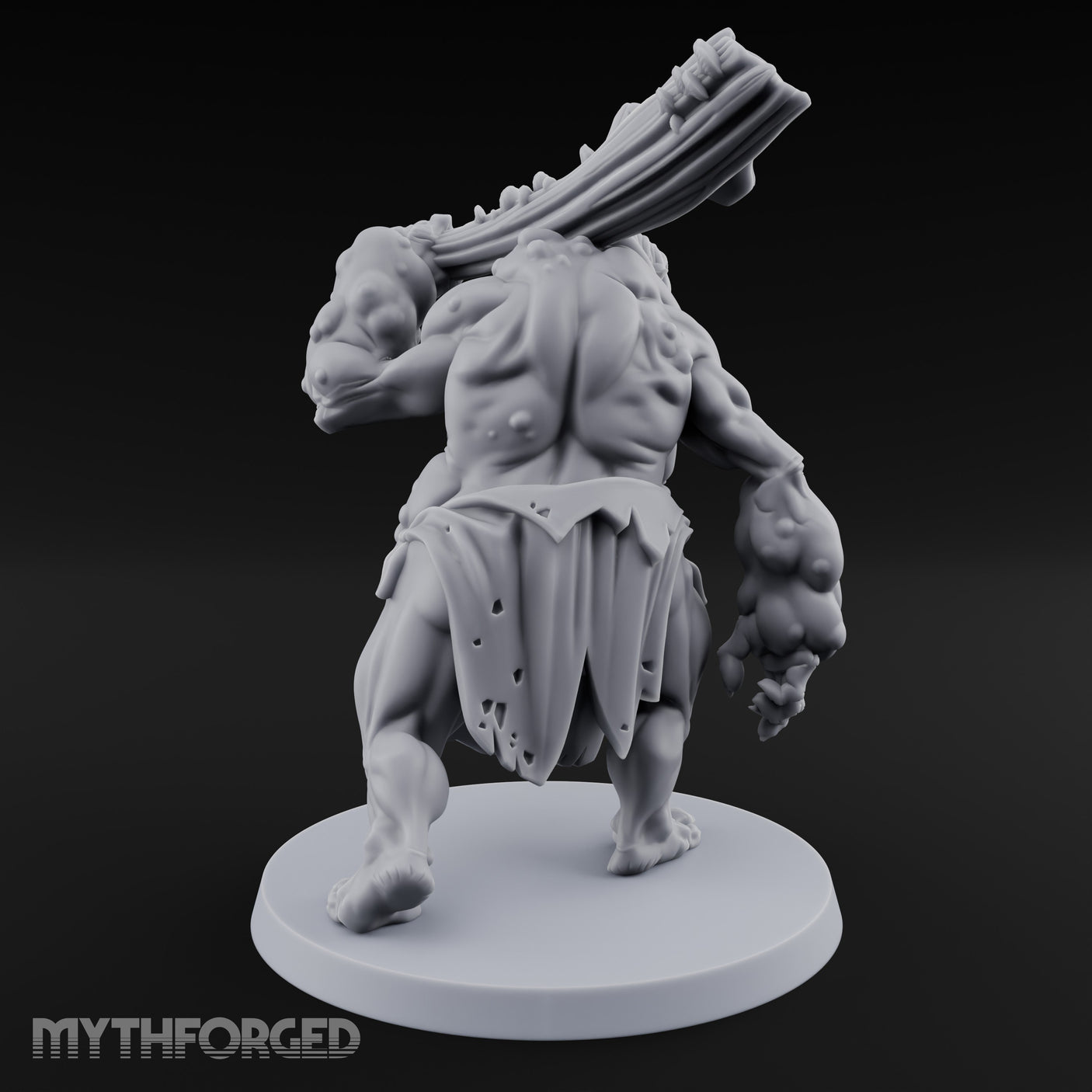 Log Shouldering Venom Troll Miniature for Dungeons and Dragons, Pathfinder or other TTRPGs