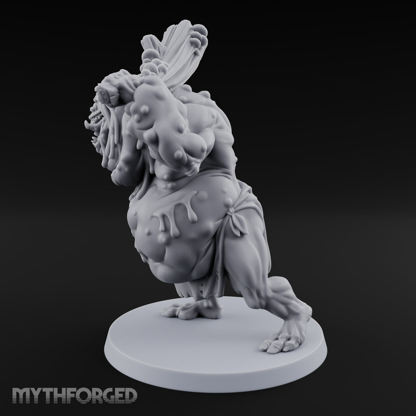 Log Shouldering Venom Troll Miniature for Dungeons and Dragons, Pathfinder or other TTRPGs