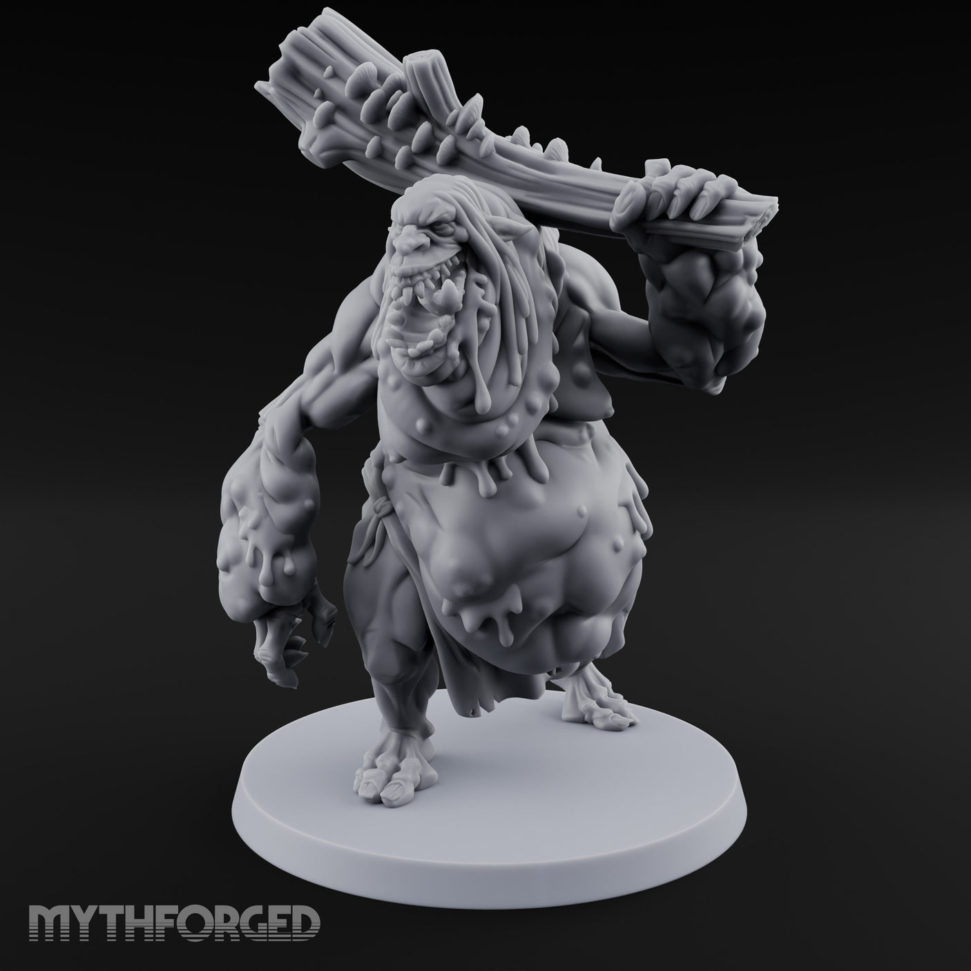 Log Shouldering Venom Troll Miniature for Dungeons and Dragons, Pathfinder or other TTRPGs