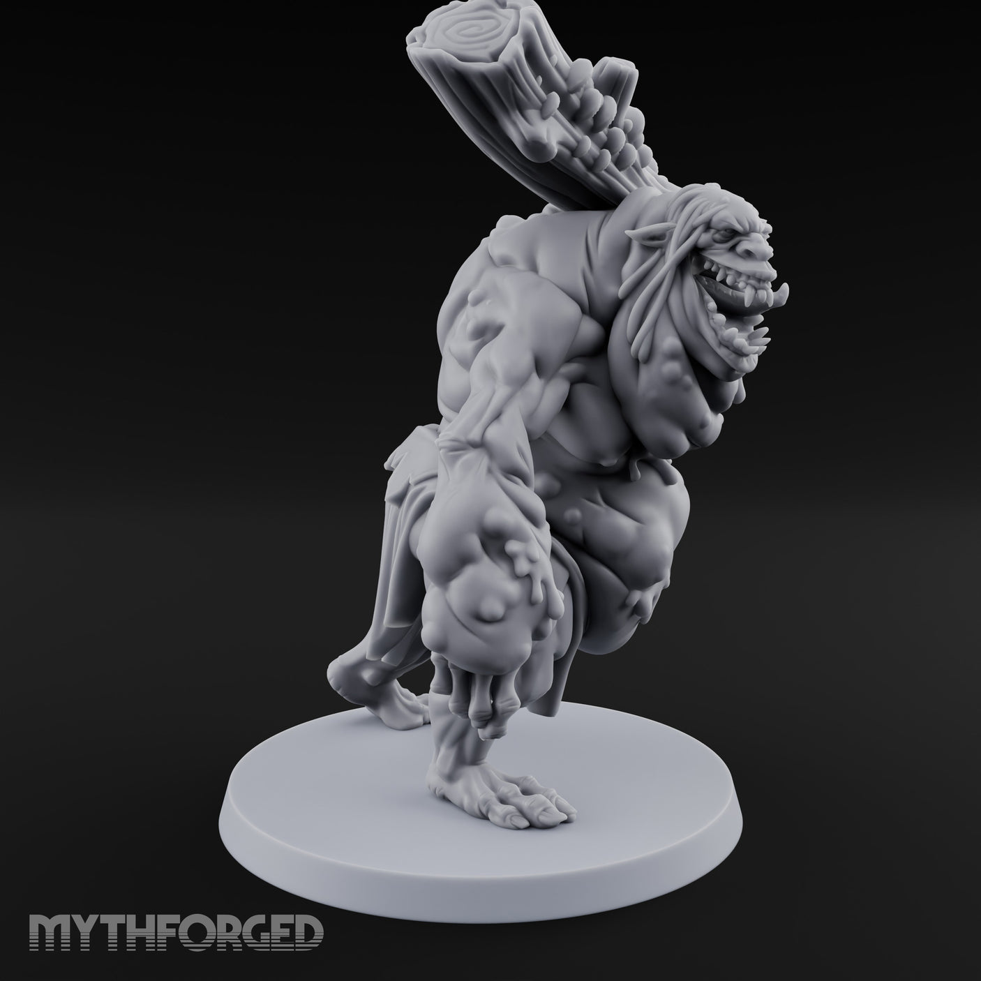 Log Shouldering Venom Troll Miniature for Dungeons and Dragons, Pathfinder or other TTRPGs