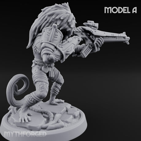 Long Rifle Prowling Simian Sniper A Miniature for Dungeons and Dragons, Pathfinder or other TTRPGs