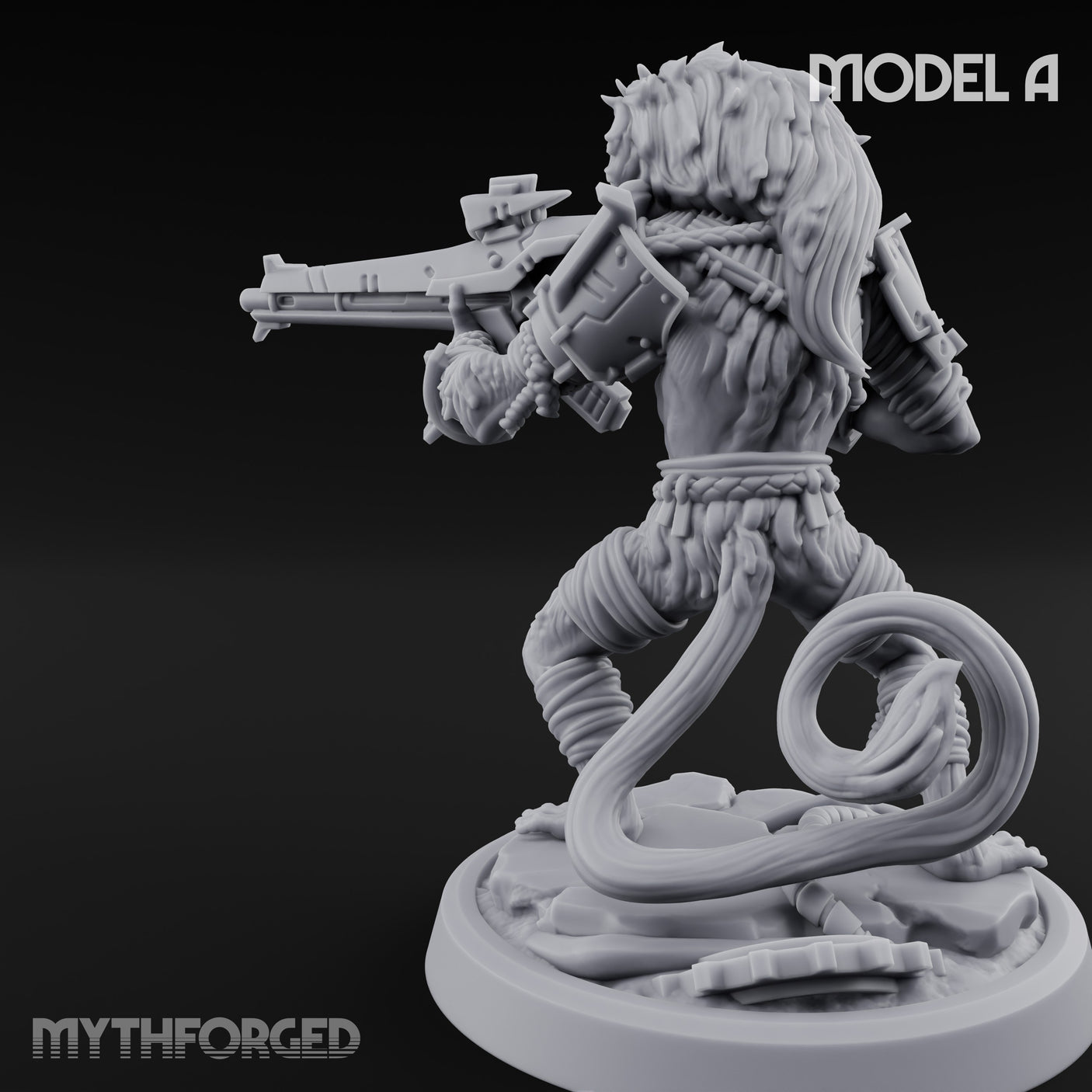 Long Rifle Prowling Simian Sniper A Miniature for Dungeons and Dragons, Pathfinder or other TTRPGs