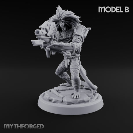 Long Rifle Prowling Simian Sniper B Miniature for Dungeons and Dragons, Pathfinder or other TTRPGs