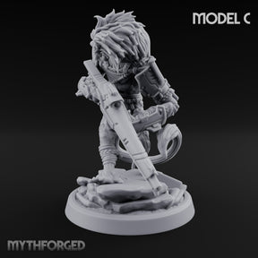 Long Rifle Prowling Simian Sniper C Miniature for Dungeons and Dragons, Pathfinder or other TTRPGs