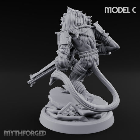 Long Rifle Prowling Simian Sniper C Miniature for Dungeons and Dragons, Pathfinder or other TTRPGs