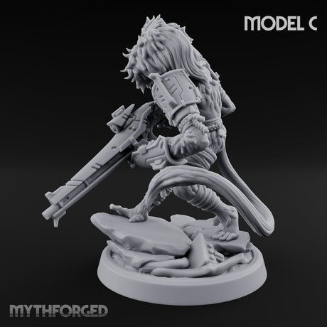 Long Rifle Prowling Simian Sniper C Miniature for Dungeons and Dragons, Pathfinder or other TTRPGs