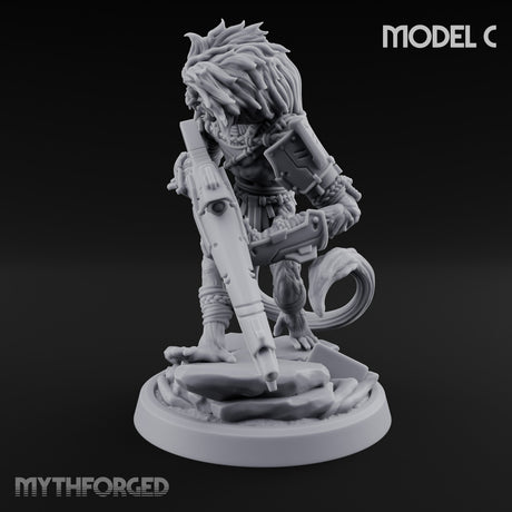 Long Rifle Prowling Simian Sniper C Miniature for Dungeons and Dragons, Pathfinder or other TTRPGs