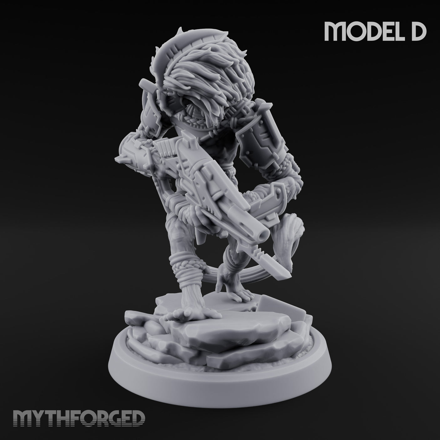 Long Rifle Prowling Simian Sniper D Miniature for Dungeons and Dragons, Pathfinder or other TTRPGs