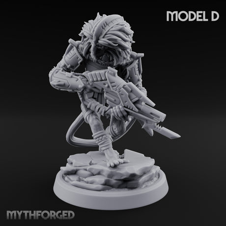 Long Rifle Prowling Simian Sniper D Miniature for Dungeons and Dragons, Pathfinder or other TTRPGs