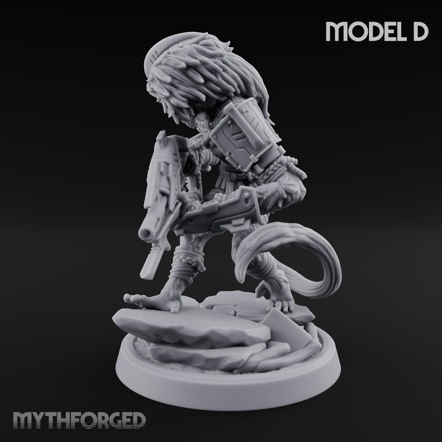 Long Rifle Prowling Simian Sniper D Miniature for Dungeons and Dragons, Pathfinder or other TTRPGs