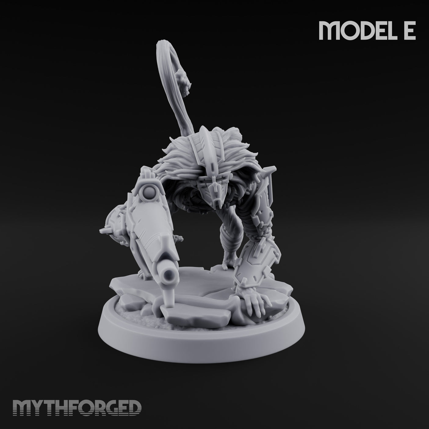 Long Rifle Prowling Simian Sniper E Miniature for Dungeons and Dragons, Pathfinder or other TTRPGs
