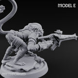 Long Rifle Prowling Simian Sniper E Miniature for Dungeons and Dragons, Pathfinder or other TTRPGs