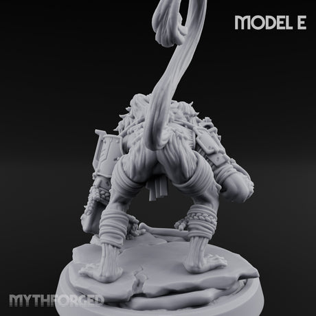Long Rifle Prowling Simian Sniper E Miniature for Dungeons and Dragons, Pathfinder or other TTRPGs
