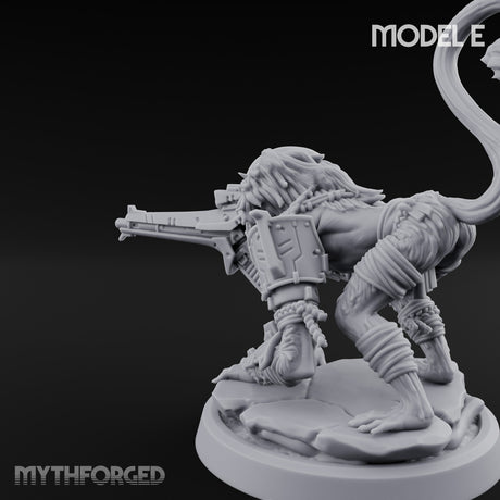 Long Rifle Prowling Simian Sniper E Miniature for Dungeons and Dragons, Pathfinder or other TTRPGs
