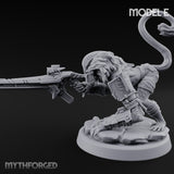 Long Rifle Prowling Simian Sniper E Miniature for Dungeons and Dragons, Pathfinder or other TTRPGs