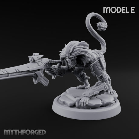 Long Rifle Prowling Simian Sniper E Miniature for Dungeons and Dragons, Pathfinder or other TTRPGs