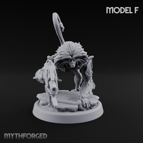 Long Rifle Prowling Simian Sniper F Miniature for Dungeons and Dragons, Pathfinder or other TTRPGs