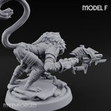 Long Rifle Prowling Simian Sniper F Miniature for Dungeons and Dragons, Pathfinder or other TTRPGs