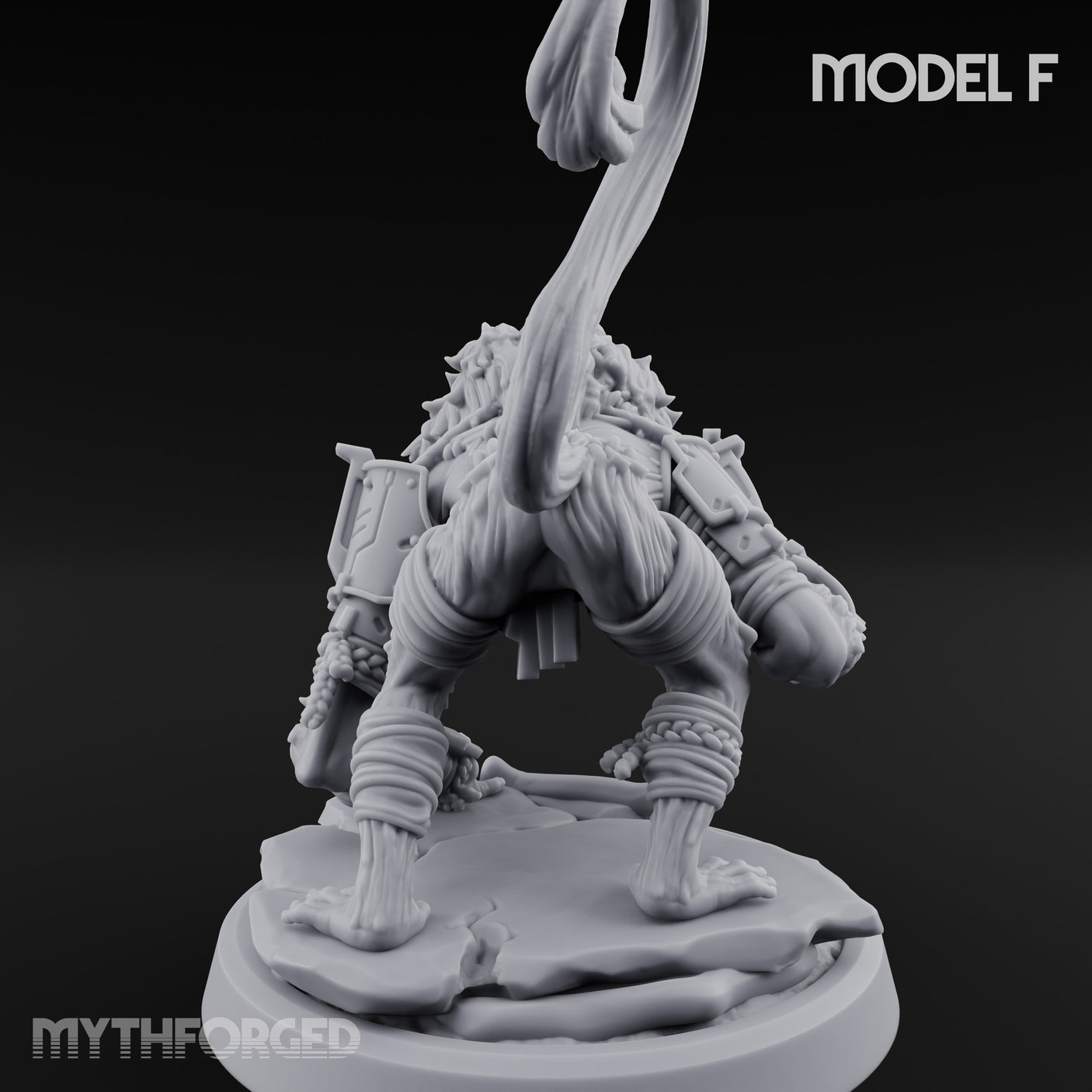 Long Rifle Prowling Simian Sniper F Miniature for Dungeons and Dragons, Pathfinder or other TTRPGs