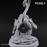 Long Rifle Prowling Simian Sniper F Miniature for Dungeons and Dragons, Pathfinder or other TTRPGs
