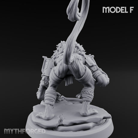 Long Rifle Prowling Simian Sniper F Miniature for Dungeons and Dragons, Pathfinder or other TTRPGs