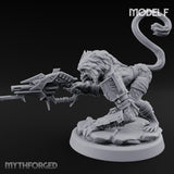 Long Rifle Prowling Simian Sniper F Miniature for Dungeons and Dragons, Pathfinder or other TTRPGs