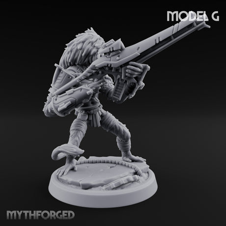 Long Rifle Prowling Simian Sniper G Miniature for Dungeons and Dragons, Pathfinder or other TTRPGs