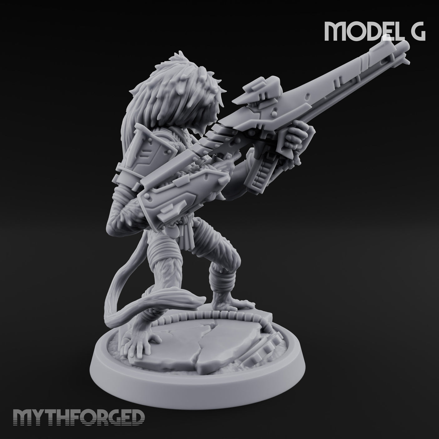 Long Rifle Prowling Simian Sniper G Miniature for Dungeons and Dragons, Pathfinder or other TTRPGs