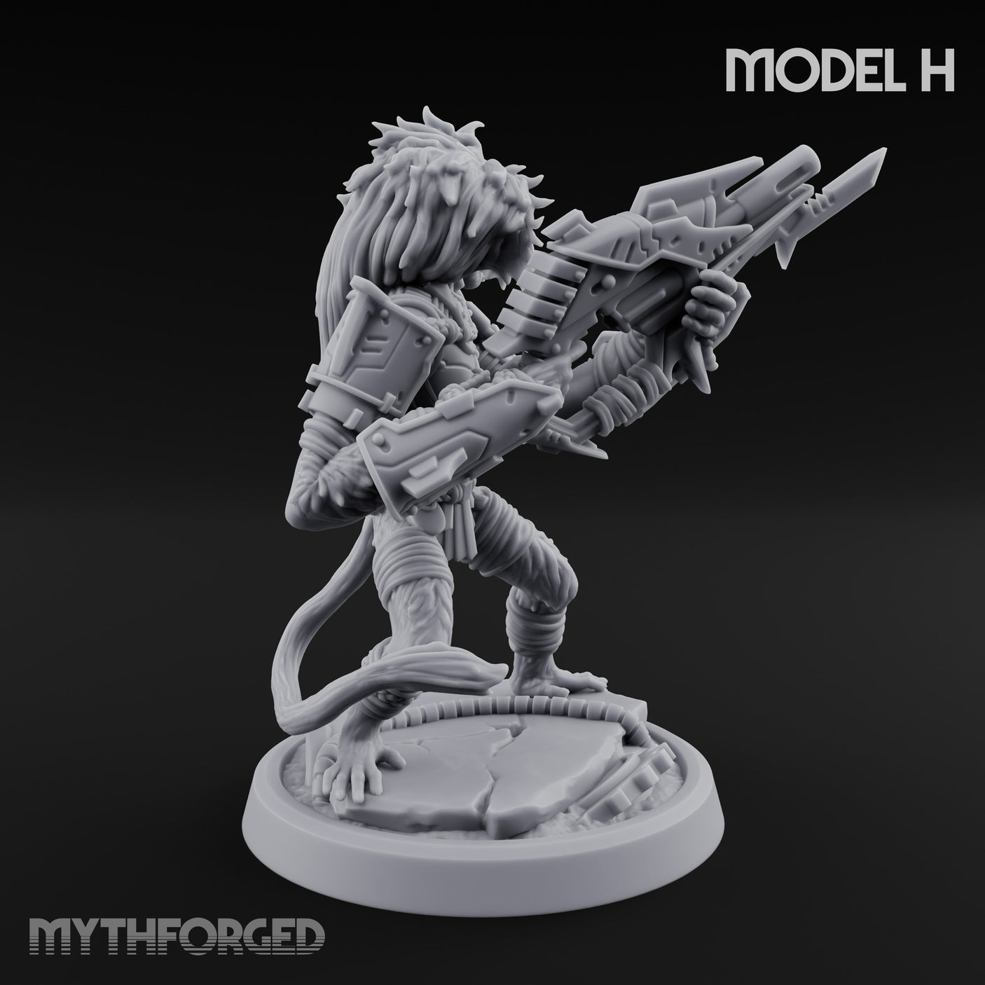 Long Rifle Prowling Simian Sniper H Miniature for Dungeons and Dragons, Pathfinder or other TTRPGs