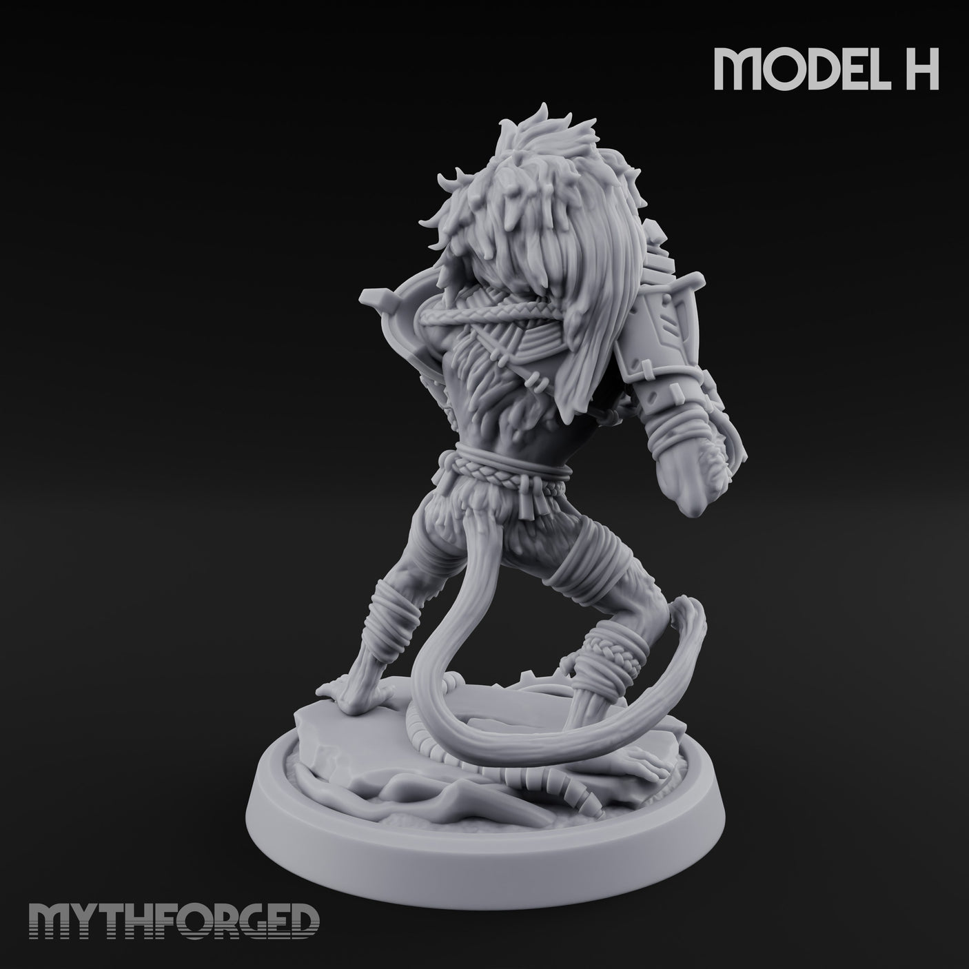 Long Rifle Prowling Simian Sniper H Miniature for Dungeons and Dragons, Pathfinder or other TTRPGs