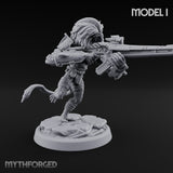 Long Rifle Prowling Simian Sniper I Miniature for Dungeons and Dragons, Pathfinder or other TTRPGs