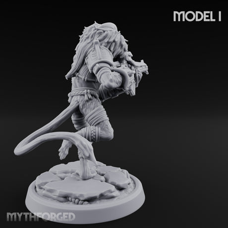 Long Rifle Prowling Simian Sniper I Miniature for Dungeons and Dragons, Pathfinder or other TTRPGs