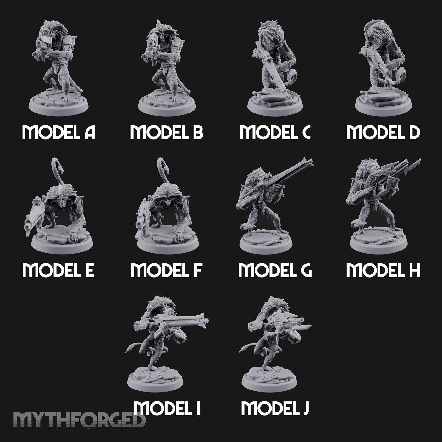 Long Rifle Prowling Simian Snipers Miniature for Dungeons and Dragons, Pathfinder or other TTRPGs
