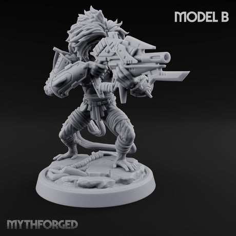 Long Rifle Prowling Simian Snipers Miniature for Dungeons and Dragons, Pathfinder or other TTRPGs