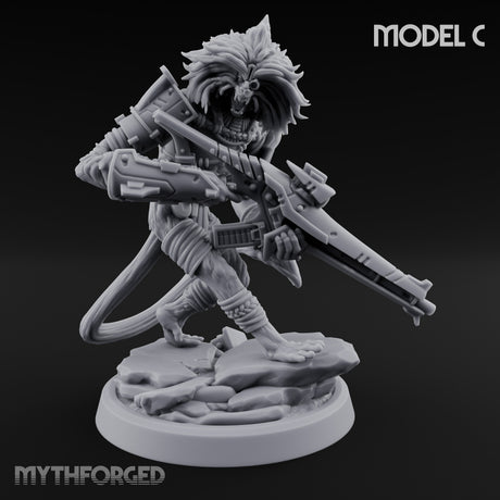 Long Rifle Prowling Simian Snipers Miniature for Dungeons and Dragons, Pathfinder or other TTRPGs