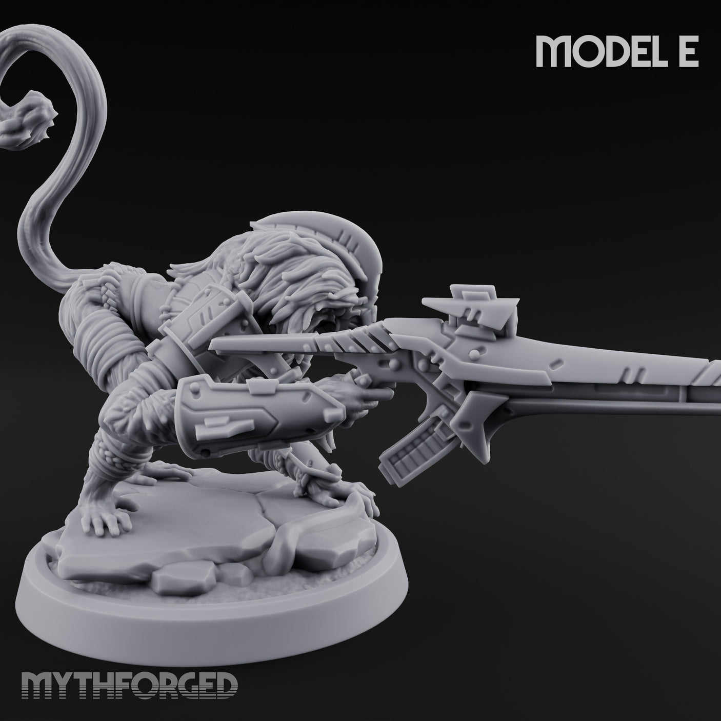 Long Rifle Prowling Simian Snipers Miniature for Dungeons and Dragons, Pathfinder or other TTRPGs