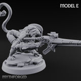 Long Rifle Prowling Simian Snipers Miniature for Dungeons and Dragons, Pathfinder or other TTRPGs