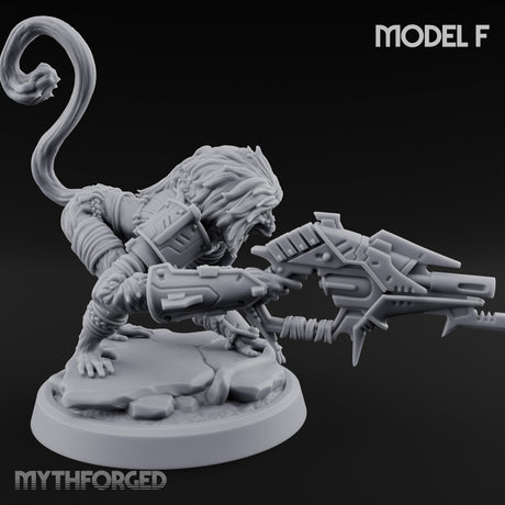 Long Rifle Prowling Simian Snipers Miniature for Dungeons and Dragons, Pathfinder or other TTRPGs
